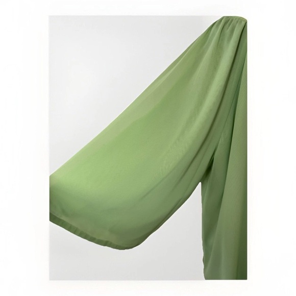 Bob Mackie Blouse Tunic 2X Womens Green Top Floral Embroidered Beaded Party Boho - Picture 6 of 9